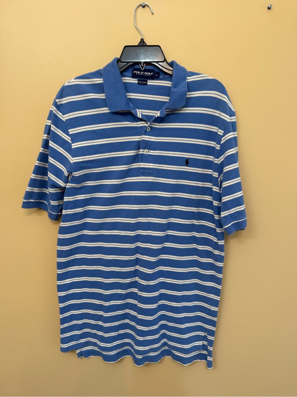 Ralph Lauren Blue and White Striped Polo Shirt